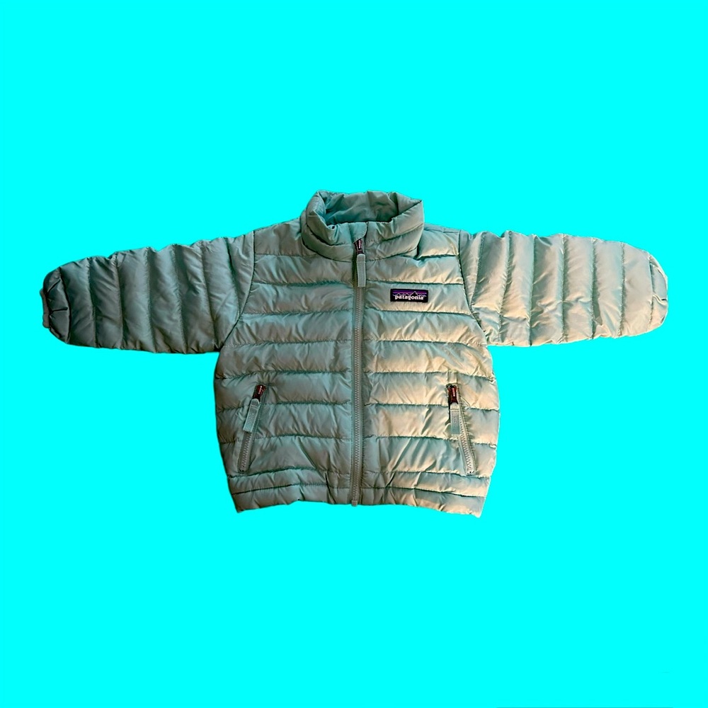 Patagonia teal down sweater